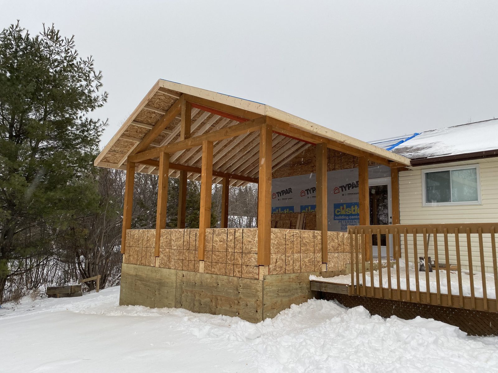 Two-storey OSB shell on an insulated ICF foundation
